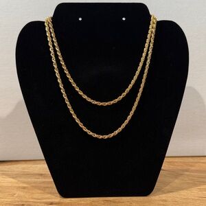 Vintage Trifari Gold-Tone Rope Chain Necklace